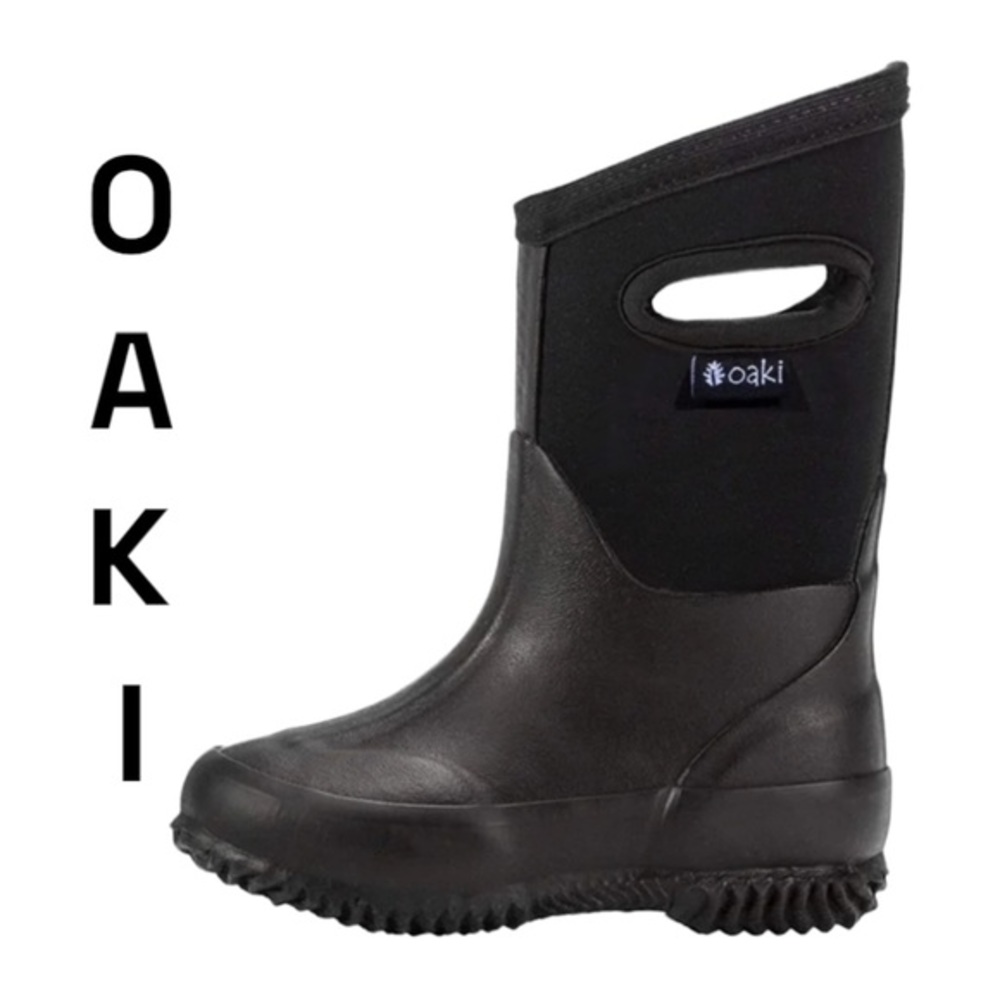 Children’s Oaki Neoprene Rain/Snow Boots, Black, Size 1